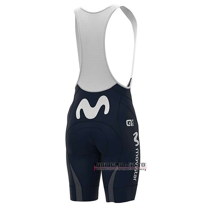 Abbigliamento Movistar 2020 Manica Corta e Pantaloncino Con Bretelle Bianco Blu - Clicca l'immagine per chiudere